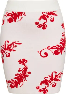 Produktbild von ebeeza damen rock - wollweiss rot, XL