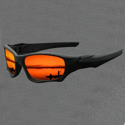 Schwarz-rote Sport-Sonnenbrille aus Polycarbonat