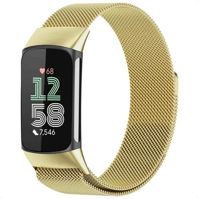 Produktbild von imoshion Magnetisches Milanaise Armband für das Fitbit Charge 5 - Größe M - Gold