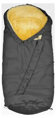 Produktbild von Lammfell - Fußsack für Kinderwagen Baby Fußwärmer Farbe Grau