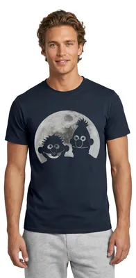 Produktbild von Spreadshirt Sesamstraße Ernie & Bert Bei Mondschein Männer T-Shirt, 4XL, Navy