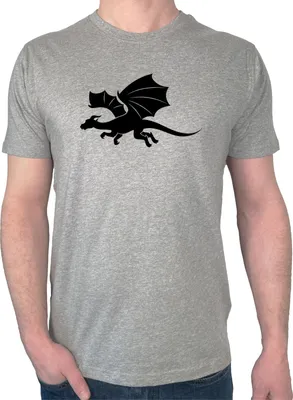 Produktbild von Huuraa Herren T-Shirt Drache Silhouette XL Sport Grey Bio Baumwolle Fairtrade Herrenshirt Geschenkidee
