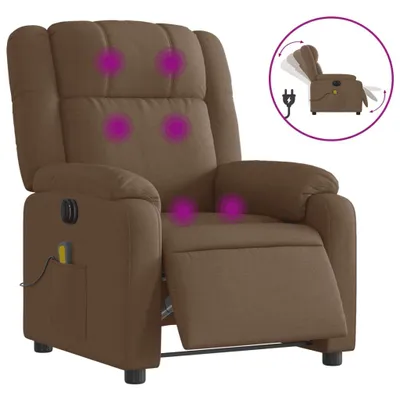 Imagen del producto de Sillón reclinable de masaje eléctrico tela marrón