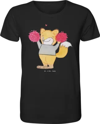 Produktbild von Mr. & Mrs. Panda Tshirt Fuchs Cheerleader Größe S - Schwarz - Geschenk, Print-T-Shirt, Shirt, Turn Club, Herren-T-Shirt, Cheerleading, Turnen, T-Shirt, Herren, Turniere
