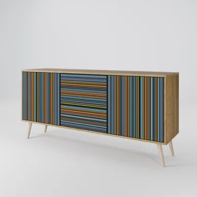 Produktbild von Spacerebels Kommode mit 3 Türen - Sideboard Komodenschrank - Highboard - Kleiderschrank Möbel - Wohnzimmer Schlafzimmer - 57,5×111×42 (HxBxT)