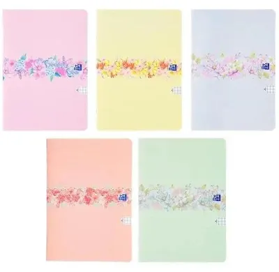 Produktbild von OXFORD Notizbuch A5/60K kariert Blumen (5 Stück)
