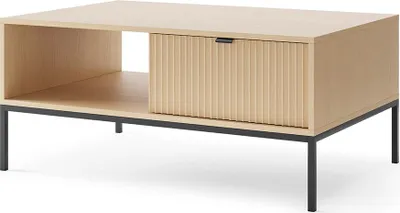 Produktbild von Couchtisch mit 104 cm Breite in Eiche mit schwarzem Fußgestell - NEWCASTLE-160
