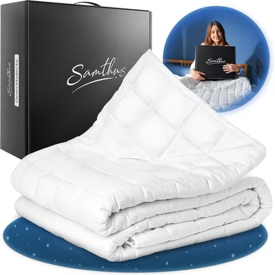 Produktbild von Gewichtsdecke 135x200 cm, 7 kg,   - Entspannungsdecke aus 100% Baumwolle - Schwere Anti-Stress- und Therapiedecke - Besser schlafen mit unserer schweren Bettdecke