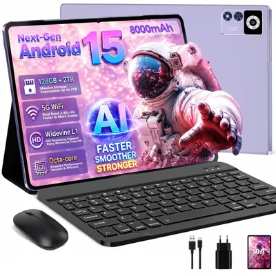 Produktbild von Z168 Tablet Android 15-30GB RAM 128GB ROM Widevine L1 Betriebssystem Android 15 + Gemini AI Purple
