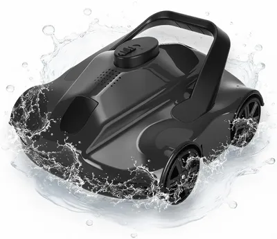 Obrázek produktu pro Robotický vysavač do bazénů – Bezdrátový, akumulátorový – 130 minut provozu – Baterie 5200 mAh – Automatické parkování – Vhodný pro bazény do 80 m² – Černý