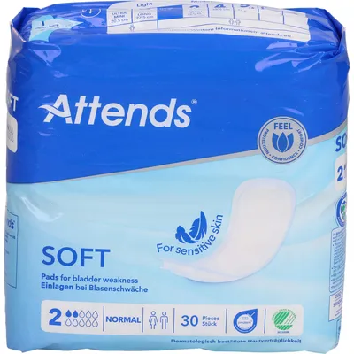 Produktbild von Attends Soft 2 Normal Einlagen bei Blasenschwäche, 30 St. Einlagen