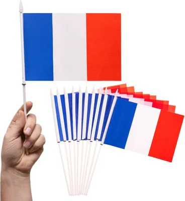 Produktbild von PHENO FLAGS Handfahne Frankreich Fähnchen Stockfahne Handflagge Fanartikel