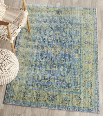 Flächenteppich aus Polyester, Blau/Multi, 120 x 180 cm