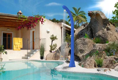 Immagine prodotto di Doccia Solare da Esterno Giardino 20L Miscelatore e Lavapiedi Arkema Happy One Ruby