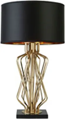 Obrázek produktu pro Noční lampa kovová kulatá Ø 42 cm 72 cm vysoká ve zlaté černé barvě E27 moderní stolní lampa