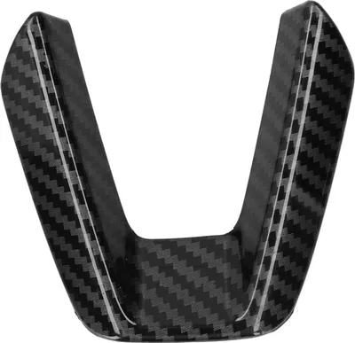 Produktbild von Auto-Lenkradverkleidung, Aufkleber, Innenform, passend für Mazda 3 Axela/CX4/CX5, Kohlefaser-Stil, glänzend schwarz