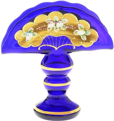 Produktbild von Serviettenhalter Blue Queen 21 cm, Blau/Gold, aus Glas