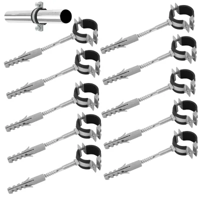 Productafbeelding van Set van 10 schroefbuisklemmen 15-19 mm met geluidsisolerende inzetstukken