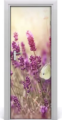 Produktbild von Tulup Türaufkleber 75x205 cm Dekorative Aufkleber Selbstklebend Wasserdichte Tapete Abnehmbar Schlafzimmer Wohnzimmer Wohnkultur - Lavendelblüten