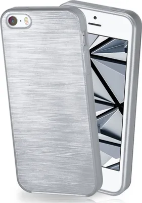 Produktbild von moex® Brushed Case kompatibel mit iPhone 5s / 5 / SE (2016) - Hülle aus Silikon, Silber