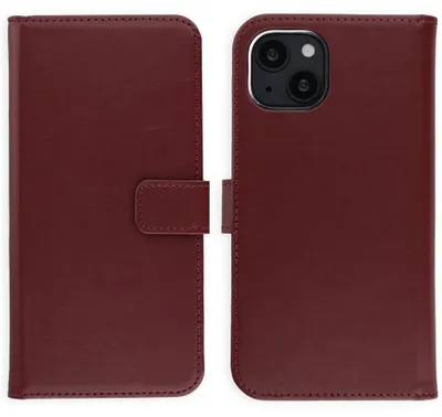 Image de Étui en cuir véritable Selencia pour Apple iPhone 14 - Bordeaux