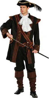 Piraten Kostüm Deluxe für Herren Gr. 50-58 braun Seeräuber Seefahrer Fasching Karneval Mottoparty