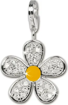 Image de SilberDream Charm pendentif fleur jaune zirconium 925 argent véritable FC4119
