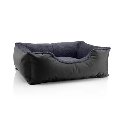 Produktbild von BedDog Hundebett TEDDY, Hundesofa,(M) ca. 70x55x18cm,THE-ROCK (schwarz/grau)