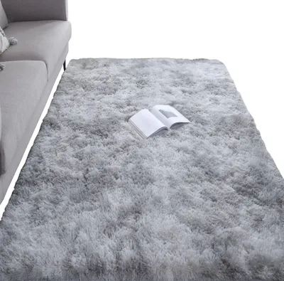 Produktbild von Weicher Shaggy-Plüschteppich 120 x 170 cm, hochflorig, rechteckig, pelzig, grau