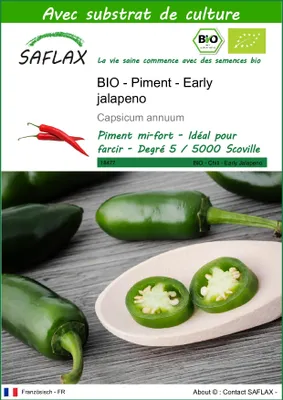 Image de SAFLAX  -- Piment  - Early jalapeno - 20 graines - Avec substrat - Capsicum