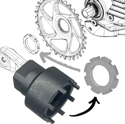 Zdjęcie produktu dla Klucz do pierścienia blokującego 42 mm do tarczy łańcuchowej dla Bosch Gen.3, Gen 4, Performance CX, Brose Drive S, Yamaha
