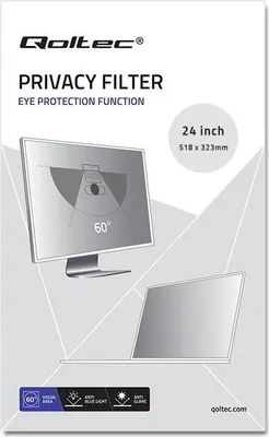 Zdjęcie produktu dla Filtr prywatyzujący RODO Qoltec 24" (16:10)