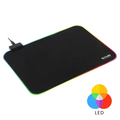 Produktbild von Gelid Nova Mauspad S - Gaming Mousepad mit LED Beleuchtung - Schreibtischunterlage - klein (35 x 25 cm)