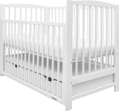 Obrázek produktu pro Dětská postýlka New Baby LILLY se stahovací bočnicí a šuplíkem bílá