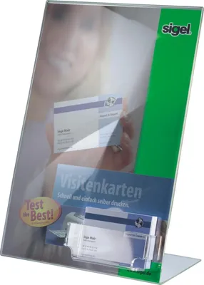 Produktbild von Tischaufsteller A4 schräg glasklar VE=5x1 Stück