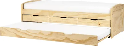 Produktbild von BELIANI Tagesbett Hellbraun Kiefernholz mit Lattenrost 90 x 200 cm Stauraum Schubladen Einzelbett Modern Skandi Gästezimmer Kinderzmmer Jugendzimmer