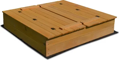 Image de Rijoka Bac à sable Bac à sable en bois - 2 bancs - Bâche de sol incluse - Couvercle rabattable - 98x98x22cm