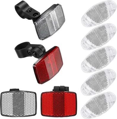 Produktbild von Reflektoren für Fahrräder, vorne und hinten – Set mit 8 Stück – Reflektoren für Mountainbikes und Rennräder – Fahrradzubehör