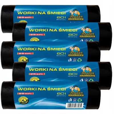 Produktbild von Bogdan Przemocny 5er Set Universal Müllsäcke 60L 5x25 Stk. Hochleistungs-Müllbeutel Mülltüte Abfallbeutel