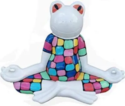 Obrázok produktu pre Socha žaba joga z plastu, výška 55 cm