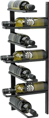 Zdjęcie produktu dla DanDiBo stojak na wino metalowy czarny narożny ścienny 2-częściowy narożny stojak na butelki 96326 uchwyt na butelki montaż ścienny nowoczesny uchwyt ścienny stojak ścienny na 7 butelek