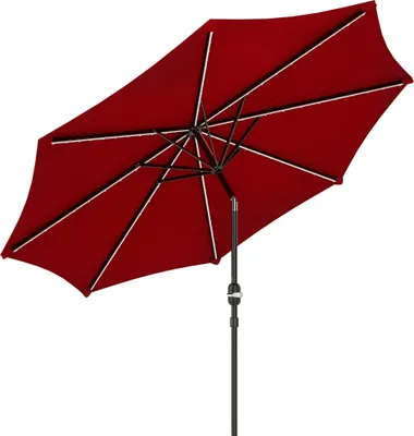 Image de Parasol de terrasse - Parasol - Inclinaison réglable - Ø 292 cm, hauteur 252 cm - Montage nécessaire - Bordeaux