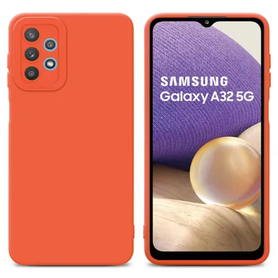 Produktbild von Cadorabo Hülle für Samsung Galaxy A32 5G Schutz Hülle in Orange TPU Silikon Etui Case Handyhülle