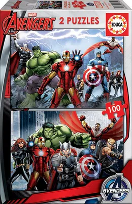 Zdjęcie produktu dla Educa Borras - Puzzle Marvel Avengers 2x100 elementw, oficjalny produkt premium