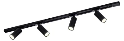 Image de Ledvion systeme rail LED 1m monophase Noir 4 spots sans ampoule GU10