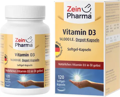 Obrázok produktu pre ZeinPharma Vitamín D3 14 000 IU softgel kapsuly, 120 kapsúl