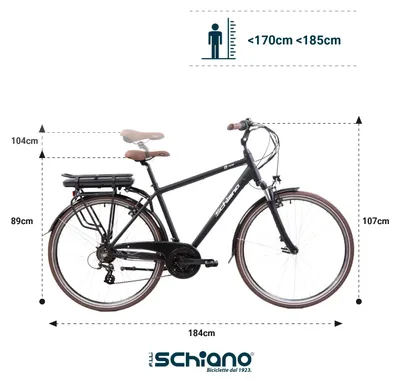 Produktbild von F.lli Schiano E-Ride, E Bike Trekking 28 Zoll, 36V 10.4Ah Abnehmbarer Akku, Motor 250W 40Nm, Trekking EBike für Herren, Schwarz