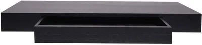 Produktbild von Wandregal HWC-H37, Schweberegal Wandboard Hängeregal Regal, Schublade Massiv-Holz 8x80x25cm schwarz