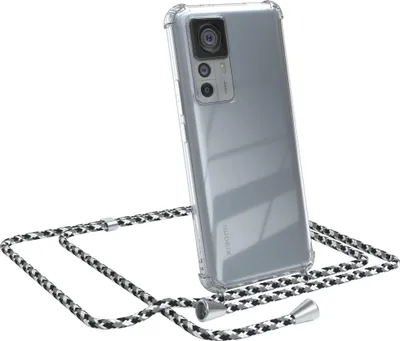 Produktbild von EAZY CASE Handykette kompatibel mit Xiaomi 12T / 12T Pro, Handyhülle mit Umhängeband, Handykordel, Schutzhülle Clear, Band in Schwarz