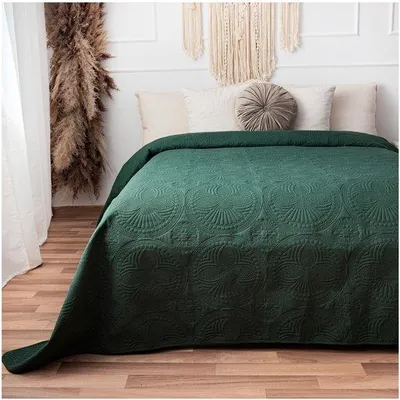 Produktbild von Unyqoos® Gequiltete Tagesdecke 170 x 220 cm, Dunkelgrün – Mikrofaser ( 100), gesteppter Überwurf als Tagesdecke, Sommerdecke oder Sofaüberwurf für 90 x 200 / 100 x 200 Betten